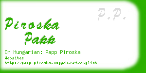 piroska papp business card